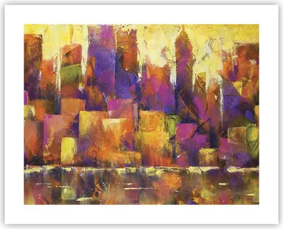 Produktbild von Poster - Poster ohne Rahmen - Abstraktion Stadt Wolkenkratzer - 50x40 cm - Wand Bild - Wanddeko - Wandbilder - Kunstposter - Wandposter - Bilder - Kunstdruck - Wandbild - P2XAA50x40-4294