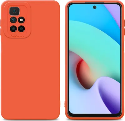 Immagine prodotto di Cadorabo cover per Xiaomi RedMi 10 cover protettiva in TPU arancione custodia in silicone custodia per cellulare