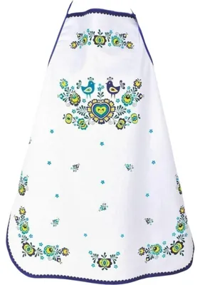 Obrázok produktu pre Folklórna modrá kuchynská zástera 64x76 cm