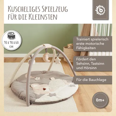 Produktbild von Bieco Krabbeldecke für Baby | Spieldecke Baby Spielbogen | Baby Gym Spielbogen Spielmatte Baby Krabbeldecke Spielebogen Babies Holz Spielbogen Baby Spieldecke Activity Decke Baby Spielmatte mit Bogen