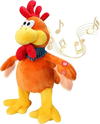 Obrázok produktu pre 15 palcová hudobná hračka Squawking Chicken Sanging Waving Rooster Elektronické interaktívne plyšové elektrické plyšové zviera