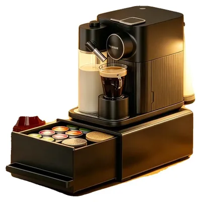 Produktbild von Kaffeekapsel-Organizer, Ausziehbare Schublade, Platzsparendes Design, schwarz