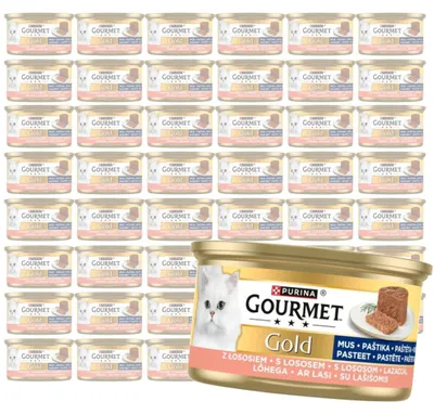 Produktbild von Purina Gourmet Gold Mousse mit Lachs 48x85g Nassfutter für Katzen