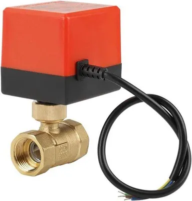 Image de Vanne à bille à régulation automatique 12 V, laiton, G3/4", DN20, régulateur de débit à deux voies