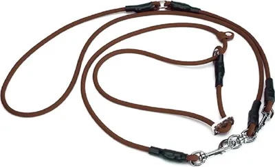 Produktbild von Mystique® Biothane Hunting Profi Umhängeleine 8mm Moxon mit Zugbegrenzung braun S-275cm
