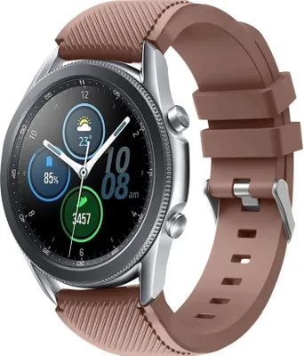 Produktbild von Strap-it Samsung Galaxy Watch 3 45mm Armband Silikon (KaffeeBraun)