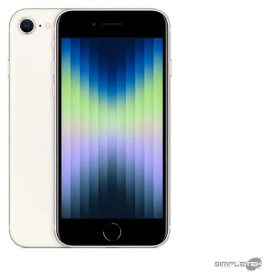 Image de Apple iPhone SE (3ème génération), 64 Go, couleur Starlight, écran 4,7 pouces, système d'exploitation iOS, smartphone original