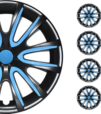 Produktbild von 4x Radkappen 16 zoll Schwarz & Blau