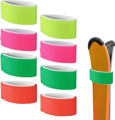 Imagen del producto de Correas ajustables para esquíes, juego de 8 unidades, 45 cm, para esquíes y bastones