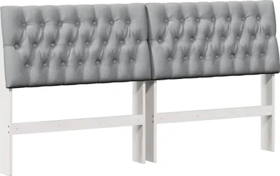 Produktbild von vidaXL Gepolstertes Kopfteil Hellgrau 180 cm Massives Kiefernholz