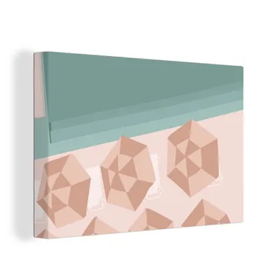 Obrázek produktu pro OneMillionCanvasses® Malba na plátně Nástěnná malba na plátně - Léto - Slunečníky - Pláž - Moře - 150x100cm