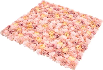 Produktbild von Kunstblumen Blumenwand-Paneele - 6er-Set - 60×40 cm je Panel - 56–59 Blütenköpfe/Panel - Seide & Kunststoff - Hochzeits-Hintergrund, Innenbereich - Rosa