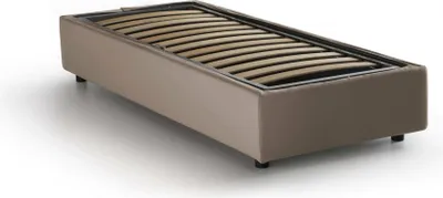 Produktbild von Einzelbett Dacerb, Containerbett mit Stoffbespannung, 100%  Italy, Frontöffnung, passend für Matratze Cm 80x190, Turteltaube