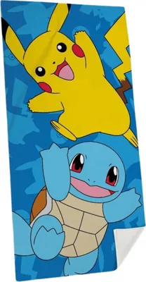 Zdjęcie produktu dla Ręcznik Plażowy Pokemon z Bawełny Pikachu & Squirtle, 140x70cm