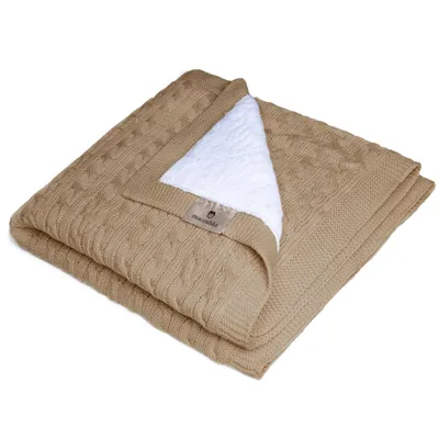 Obrázek produktu pro Zimní Pletená deka Maceshka copánek Camel