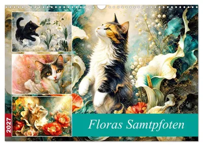 Produktbild von Floras Samtpfoten (Wandkalender 2027 DIN A3 quer), CALVENDO Monatskalender