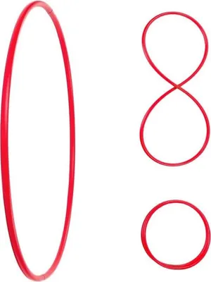 Produktbild von Faltbarer Hula Hoop, HDPE-20mm, Rot, Ø105cm