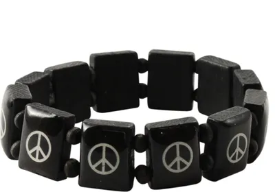 Produktbild von Holzarmband - Peace - schwarz 1