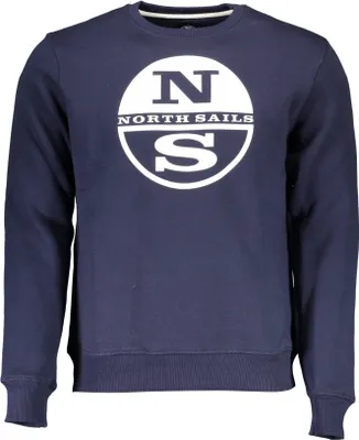 Produktbild von Herren Pullover Blau – Langarm, Rundhals und Logo-Druck