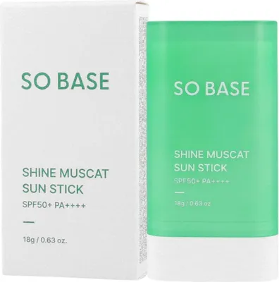 Produktbild von SO BASE Shine Muscat Sun Stick SPF50+ PA++++ 18 g - Sonnenschutzstift mit Traubenextrakt