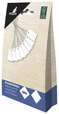 Productafbeelding van Kangaro K-700100, hanglabels, 7 x 19 mm, wit, 500 stuks