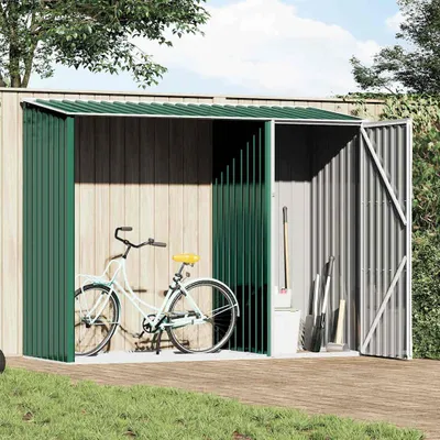 Productafbeelding van vidaXL Tuin, houtopslag, groen, 245x98x159 cm, verzinkt staal