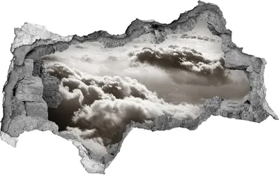 Produktbild von Selbstklebender Loch-3D-Aufkleber 95x73 cm Wolken aus der Luft