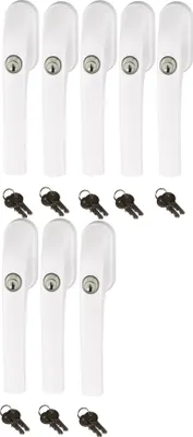 Produktbild von Abus FG300 abschließbarer Fenstergriff weiß, im Set 8 Stück gleichschließend, Schließung AL0089 mit insgesamt 16 Schlüssel