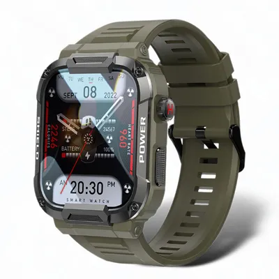 Produktbild von 1.85' Zoll robuste Smartwatch ip68 wasserdicht bluetooth sprechende Smartwatch grünDie wichtigsten Merkmale der Smartwatch.