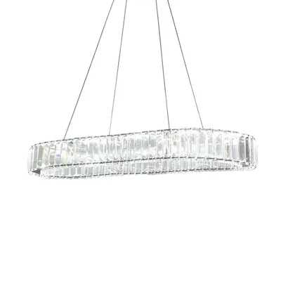 Obrázok produktu pre Krištáľový luster, LED osvetlenie, diaľkové ovládanie, oválny, L70cm, stmievateľný s diaľkovým ovládaním