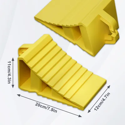 Produktbild von YRHome Unterlegkeile 4er Set Gelb, Radkeile aus PP-Kunststoff mit rutschfester Oberfläche und Griff, für PKW, Anhänger, Wohnmobil, Caravan und LKW