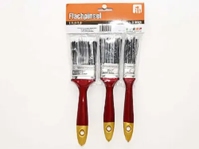 Produktbild von Vielseitiges Flachpinsel Set 3-teilig für präzise Malerarbeiten – 1", 1,5", 2" Schwarz