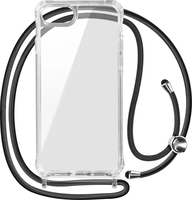 Immagine prodotto di Custodia per Apple iPhone SE 2022 / 2020 / 8 / 7, trasparente, con catena in nylon (90 cm)