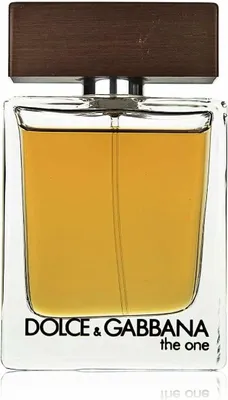 A close-up studio shot of a Dolce & Gabbana The One for Men Eau de Toilette spray bottle.