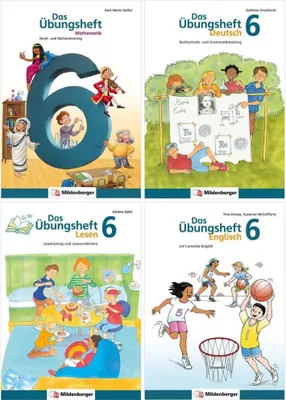 Obrázek produktu pro Sicher ins 7. Schuljahr - Paket: Rechnen - Schreiben - Lesen - Grammatik - Englisch · Klasse 6, 4 Teile