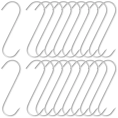 20er Set Slagerhaken Edelstahl S-Haken 180 mm x 6 mm
