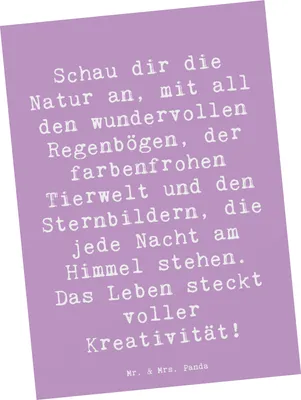 Produktbild von Mr. & Mrs. Panda kunstkarte Spruch Kreativität im Leben - Lavendeltraum - Geschenk, Grußkarte, kreatives, Ansichtskarte, Gefühl, Zitat, Natur, Fotokarte, Postkarte, Liebe