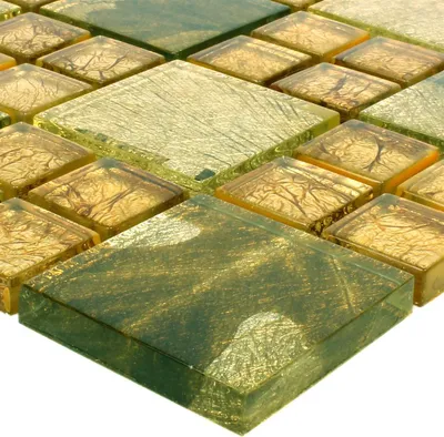 Produktbild von Glasmosaik Fliesen Firebird Gold
