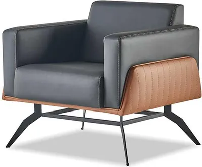 Zdjęcie produktu dla Kompletny zestaw czarny brązowy fotel skórzany 2-osobowy fotel sofa zestaw