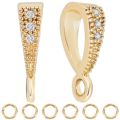 16 Clip-Verschlüsse + 20 Ringe, 14K vergoldet, Zirkonia, DIY