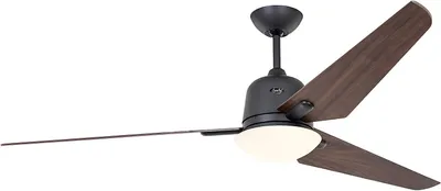 Zdjęcie produktu dla Energooszczędny wentylator sufitowy z oświetleniem i pilotem Eco Aviatos 162 cm bazaltowo-szary/orzech włoski