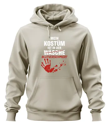 Produktbild von Mein Kostüm blutverschmiert Halloween Horror Zombie Hoodie Kapuzenpullover, Natur, M