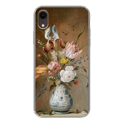 Produktbild von MuchoWow® Handyhülle Schutzhülle Hülle für iPhone XR Stilleben mit Blumen - Balthasar van der Ast - Alte Meister Silikon Softcase Handy Hülle - Schutzdeckel