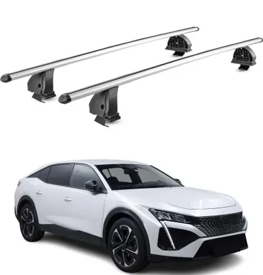 Produktbild von Alu Dachträger für Peugeot 408 2023-2026 T-Nut Abschließbar 2tlg Silber