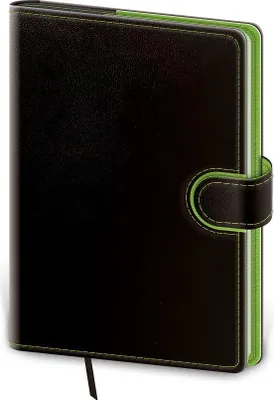 Obrázek produktu pro Zápisník Flip A5 čistý - černo/zelená, 14,5 × 20,5 cm