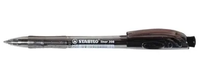 Obrázok produktu pre Guľôčkové pero, 0,38 mm, stláčací mechanizmus, STABILO "Liner 308", čierne