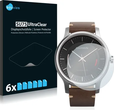 Produktbild von 6x Für Garmin vivomove Schutzfolie Savvies Displayschutz Display Schutz Folie Klar Transparent