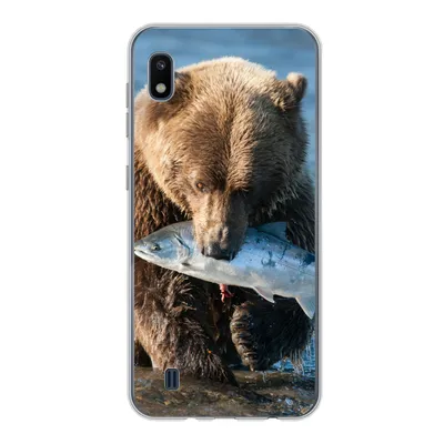 Produktbild von MuchoWow® Handyhülle Schutzhülle Hülle für Samsung Galaxy A10 Bär - Braun - Fisch Silikon Softcase Handy Hülle - Schutzhülle