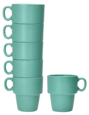 Produktbild von Stata 6x Kaffeebecher 250ml mint Tee-Tasse Henkel Porzellan stapelbar Cup Mug