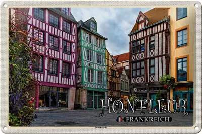 Produktbild von Blechschild Reise 30x20cm Honfleur Frankreich Innenstadt